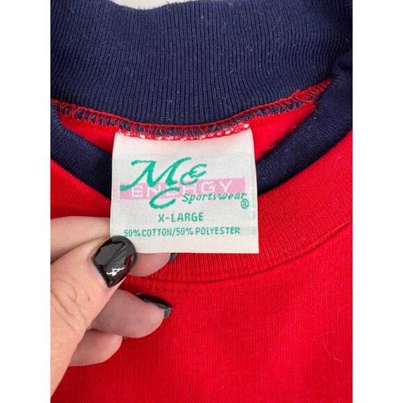 Vintage Christmas Sweatshirt Womens Extra Large Red Snowman Embroidered Holiday - Picture 3 of 9